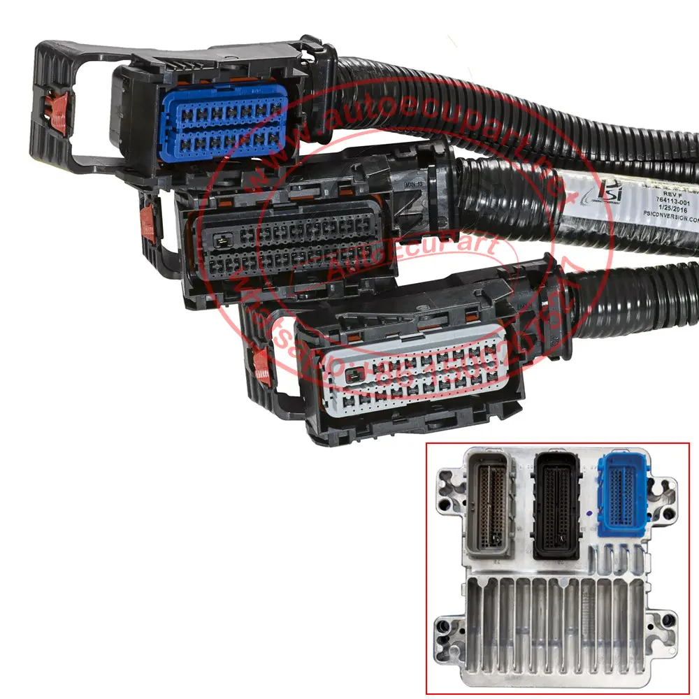 1 Set Ecu Ecm Connector Plug Wiring Harness For Cadillac Buick 06-13 Gm E67 With Full Cable 1