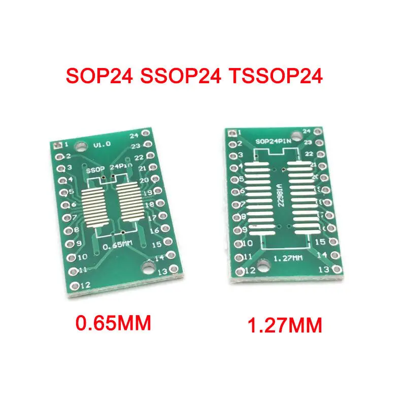 10Pcs Sop24 Ssop24 Tssop24 To Dip24 Smd To Dip 0.65Mm/1.27Mm To 2.54Mm Converter Socket 1