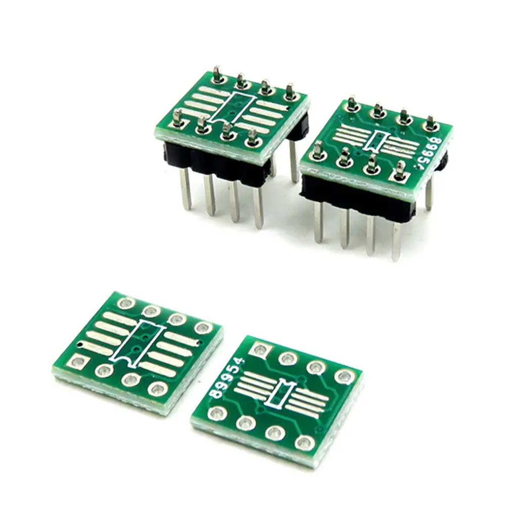 10Pcs/Set Tssop8 Ssop8 Sop8 Smd To Dip8 Adapter + Pin Header Pcb Board Converter 0.65Mm/1.27Mm 1