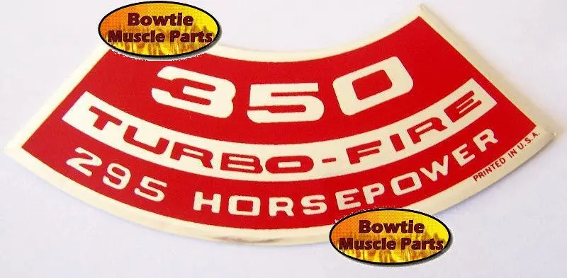 1967 68 Camaro Nova Chevy Ii Ss 350 295Hp Turbo-Fire Engine Decal 1