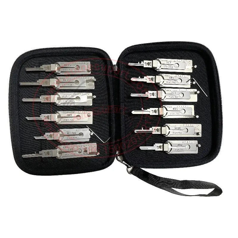 12Pcs / Lot Original Lishi Residential Tools Decoder (Sc1, Sc4, Kw1, Kw5, Be2-6, Be2-7, R52, S123/C123, M1/Ms2, Am5,Sc20,Lw5) & Magnetic Carry Case 1