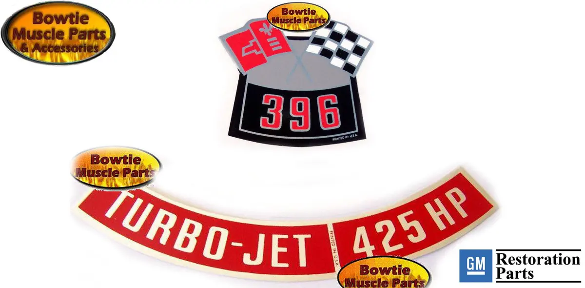 1965 Corvette Biscayne Impala Bel Air 396 425Hp Decal Set Spec Hi Perf 1