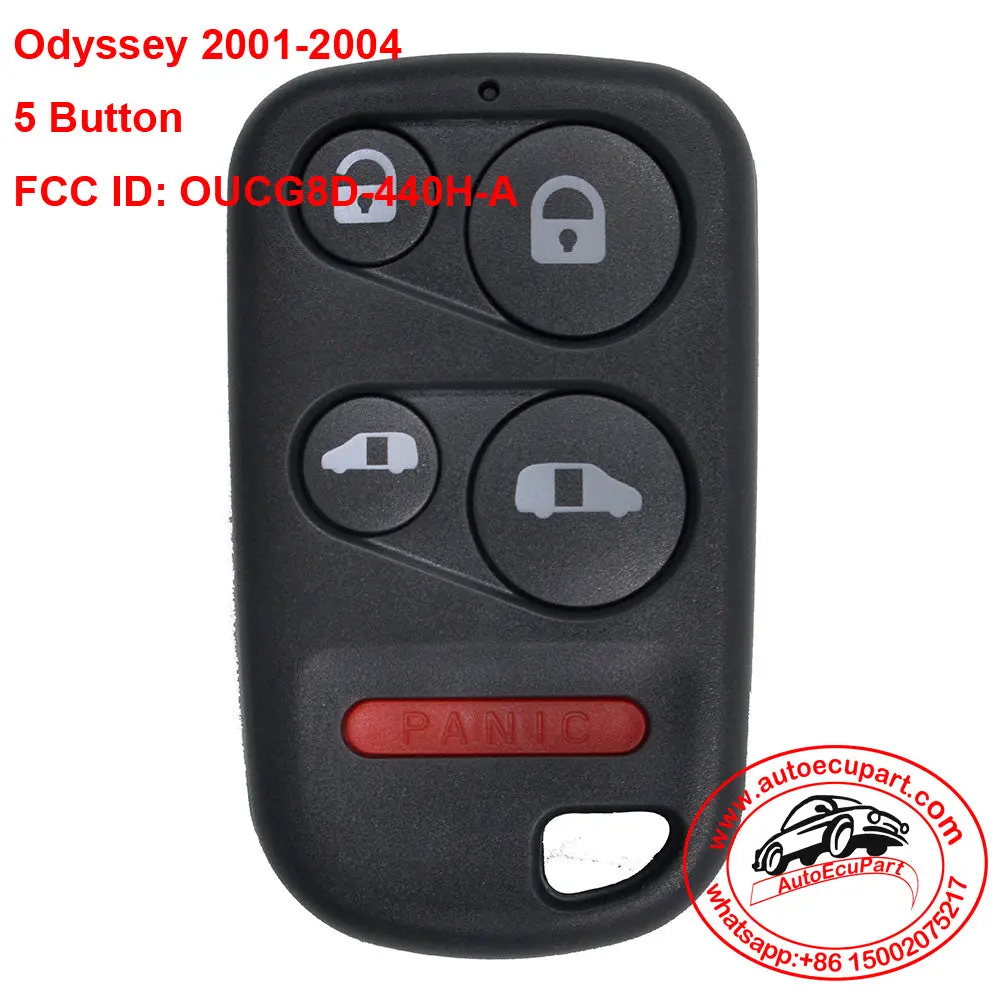 Replacement Remote Key Fob 5 Button For Honda Odyssey 2001-2004 Fcc Id: Oucg8d-440H-A 1