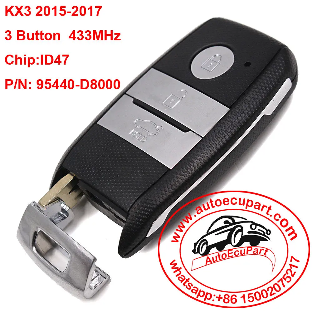 Genuine Remote Key Fob 433Mhz Id47 Chip For Kia Kx3 2015-2017 P/N: 95440-D8000 1