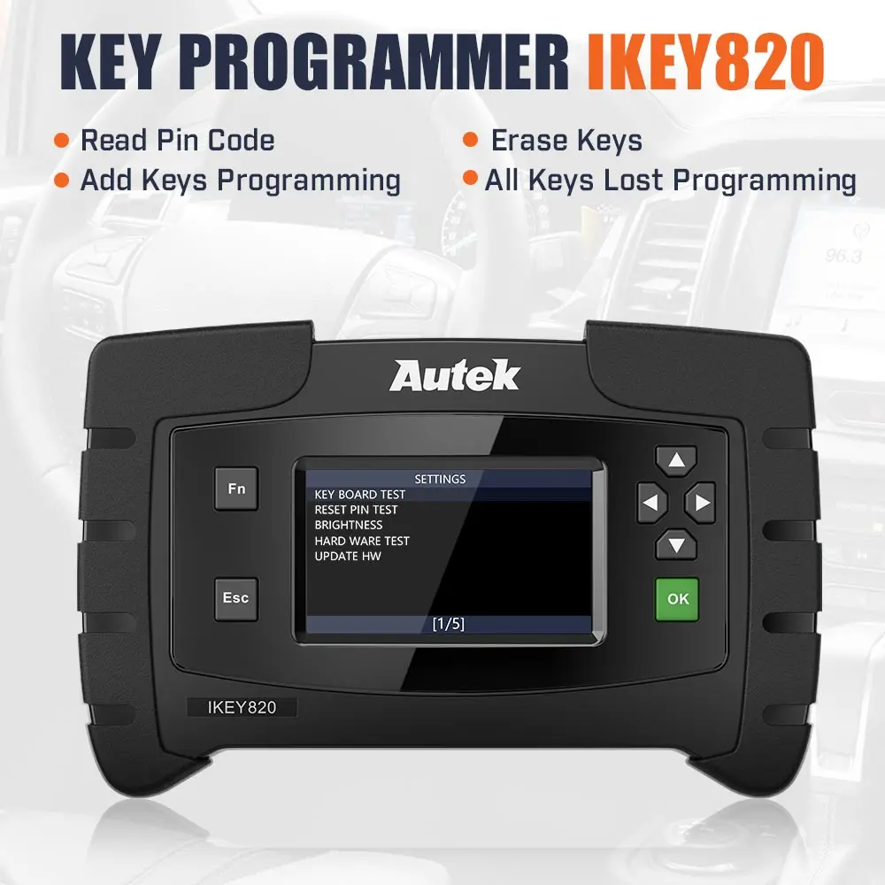 Original Autek Ikey820 Obd2 Car Key Programmer Support All Key Lost No Token Limitation 1