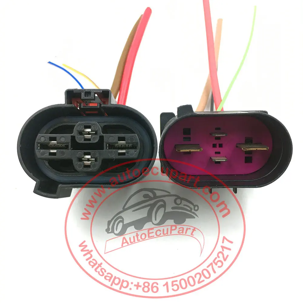 1 Pair Oem Radiator Fan Connector Harness Plug Pigtail For Vw 4Fa16305 1J0906444 1