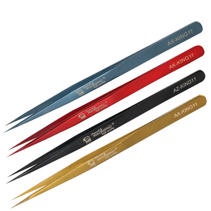1Pcs Mechanic King11 Tweezers For Electronics Smd Pcb Ic Chip Micro Soldering, Phone Repair 1