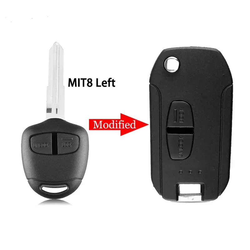 2 Buttons Modified Flip Remote Key Shell Case For Mitsubishi Lancer Evo Colt Outlander Mirage 1