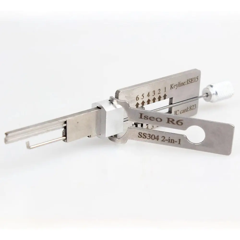 2 In 1 Lock Pick Decoder Tool For Iseo R6 Keyline: Ise15 Keyway Tool 1