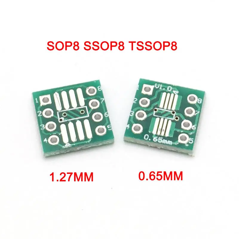 20Pcs Sop8 Ssop8 Tssop8 Converter Smd To Dip Adapter Plate 0.65Mm 1.27Mm 1