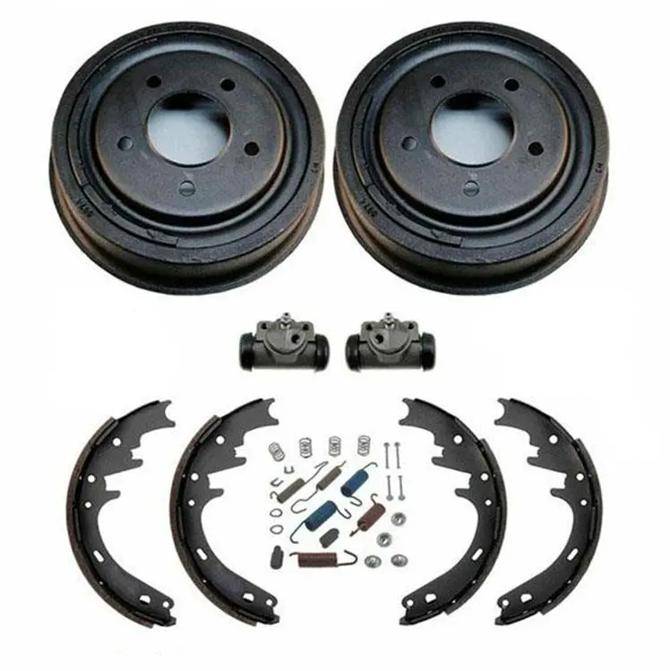 Rear Drums Shoes Wheel Cylinders Spring Kit For Ford E-150 F-150 1987 1995 1996 1