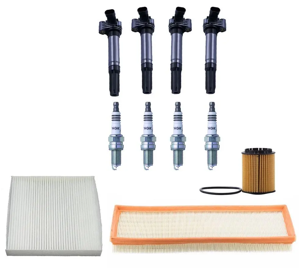 Coils Plugs Engine Air Filter Oil Filter For Fiat 500 1.4L Non Turbo 2012-2017 1