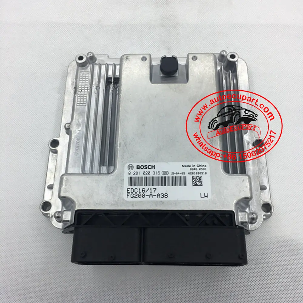 New Original Bosch Diesel Engine Electronic Control Module Ecm Ecu 0281020316 / 0 281 020 316 / Edc16/17 / Fg200-A-A38 For Dongfeng/ Golden Dragon 1