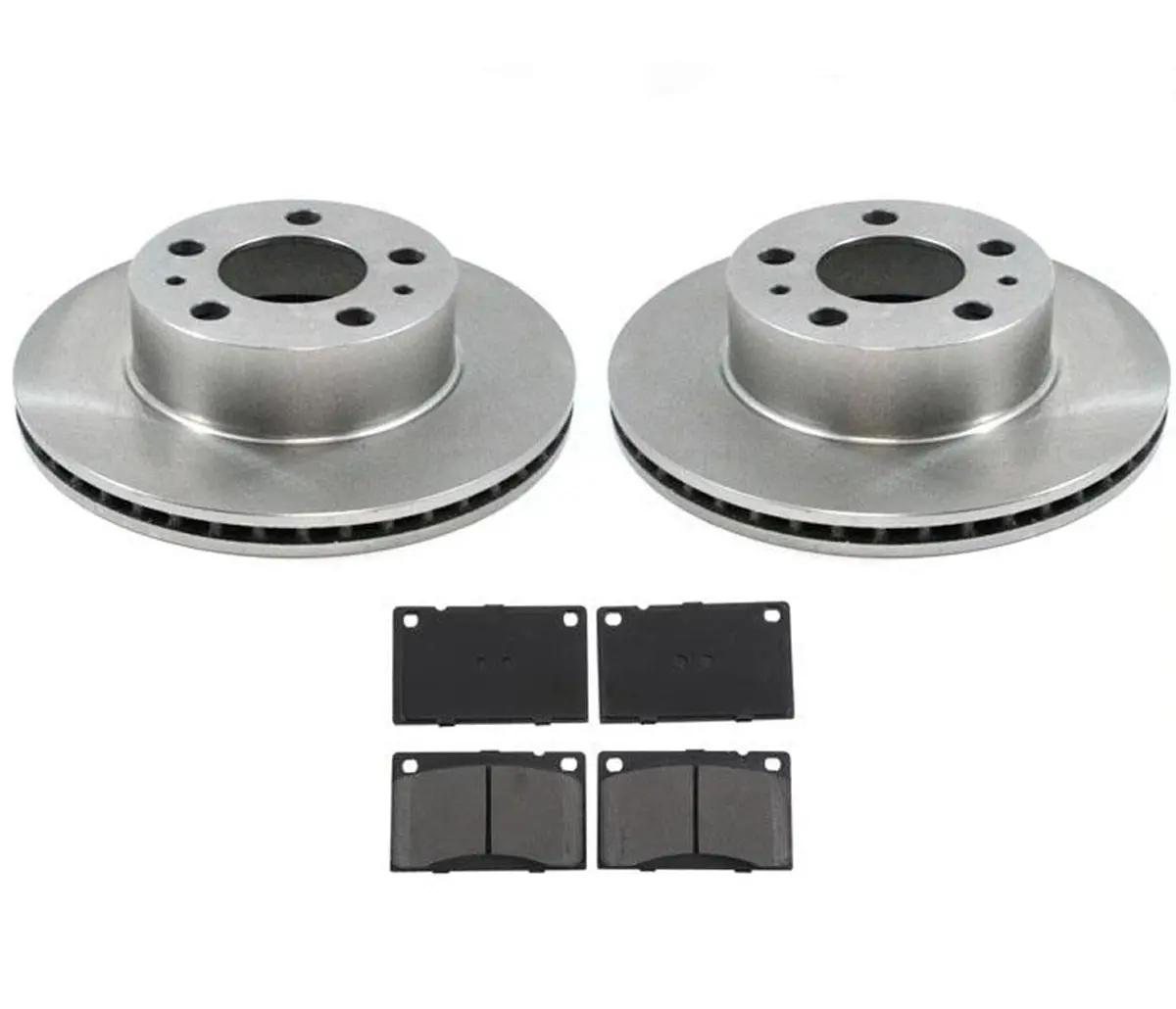Front Vented Brake Rotors & Metallic Pads 3Pc Kit For Volvo 240 88-93 1