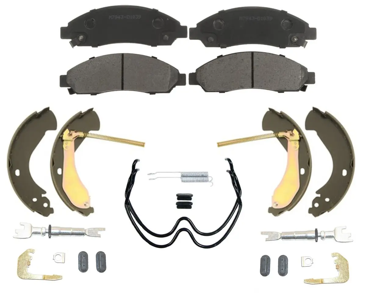 Front Ceramic Brake Pads & Rear Brake Shoes Hardware For 2004-2008 Gmc Canyon 1