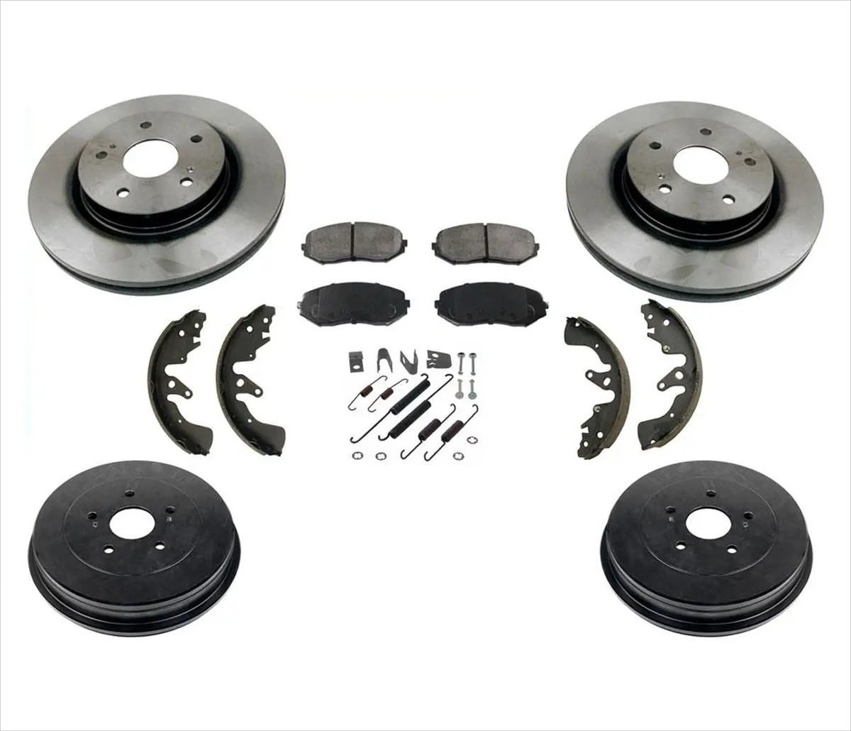 Front Rotors Brake Pads Rear Drums Shoes Hardware For Suzuki Grand Vitara 06-08 1
