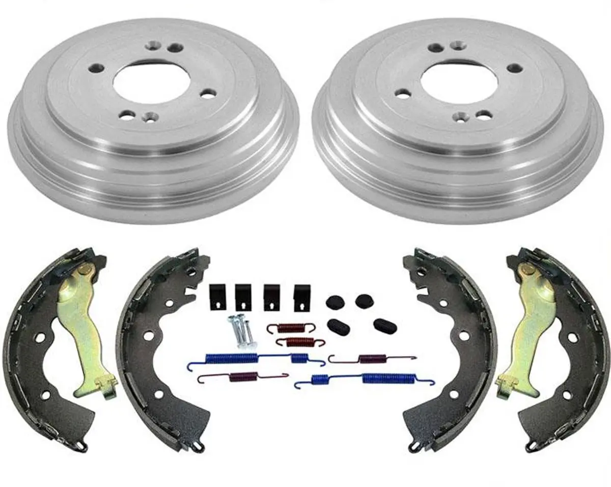 (2) Brake Drums Shoes & Brake Springs For 06-11 Kia Rio & 07-11 Hyundai Accent 1