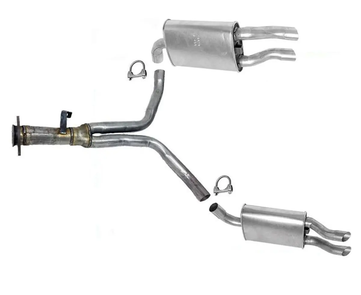 Rear Y Pipe W Dual Muffler System For Chevrolet Corvette 1986 1987 1988 1990 1