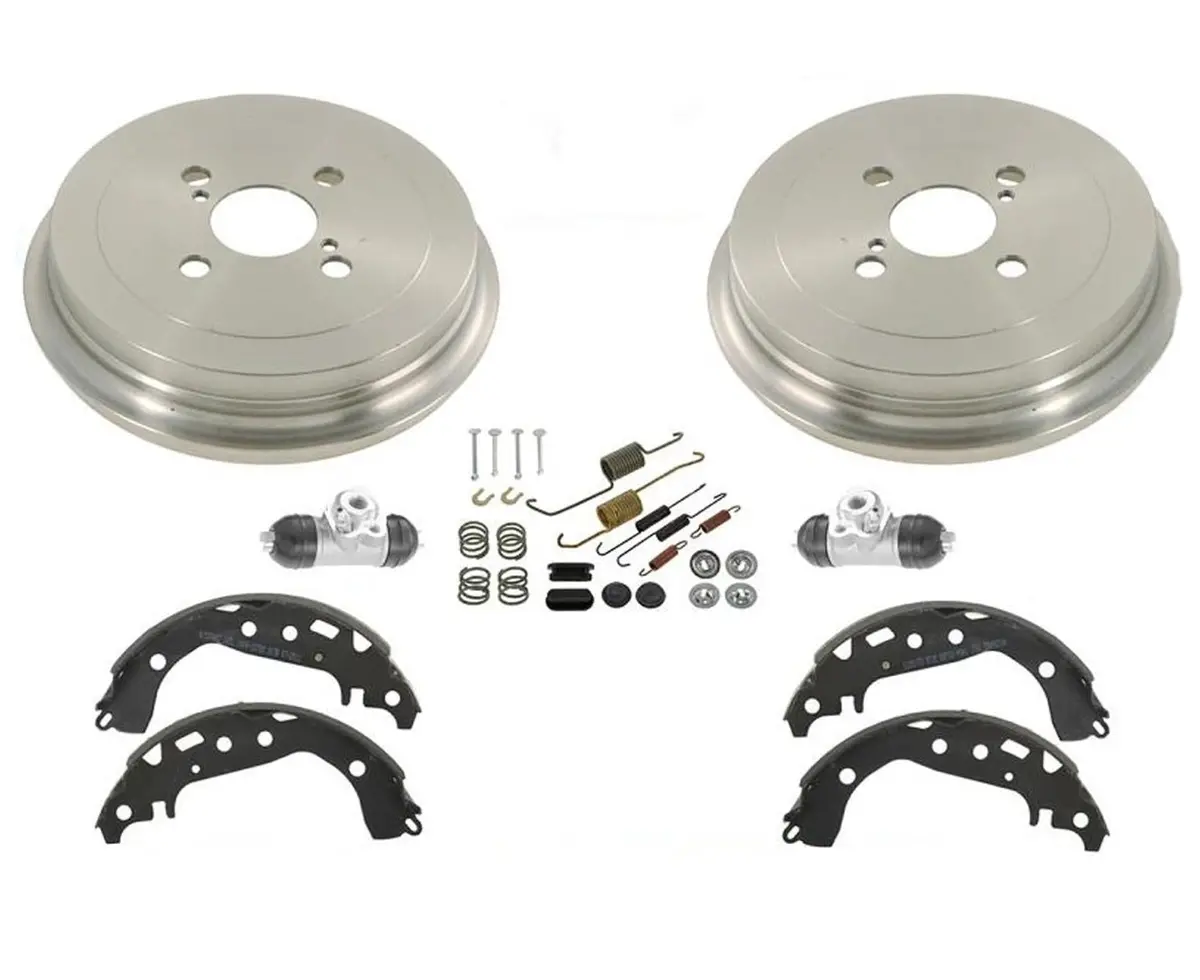 Rear Brake Drums And Brake Shoes With Springs Wheel Cyl For Toyota 2006-13 Yaris 1