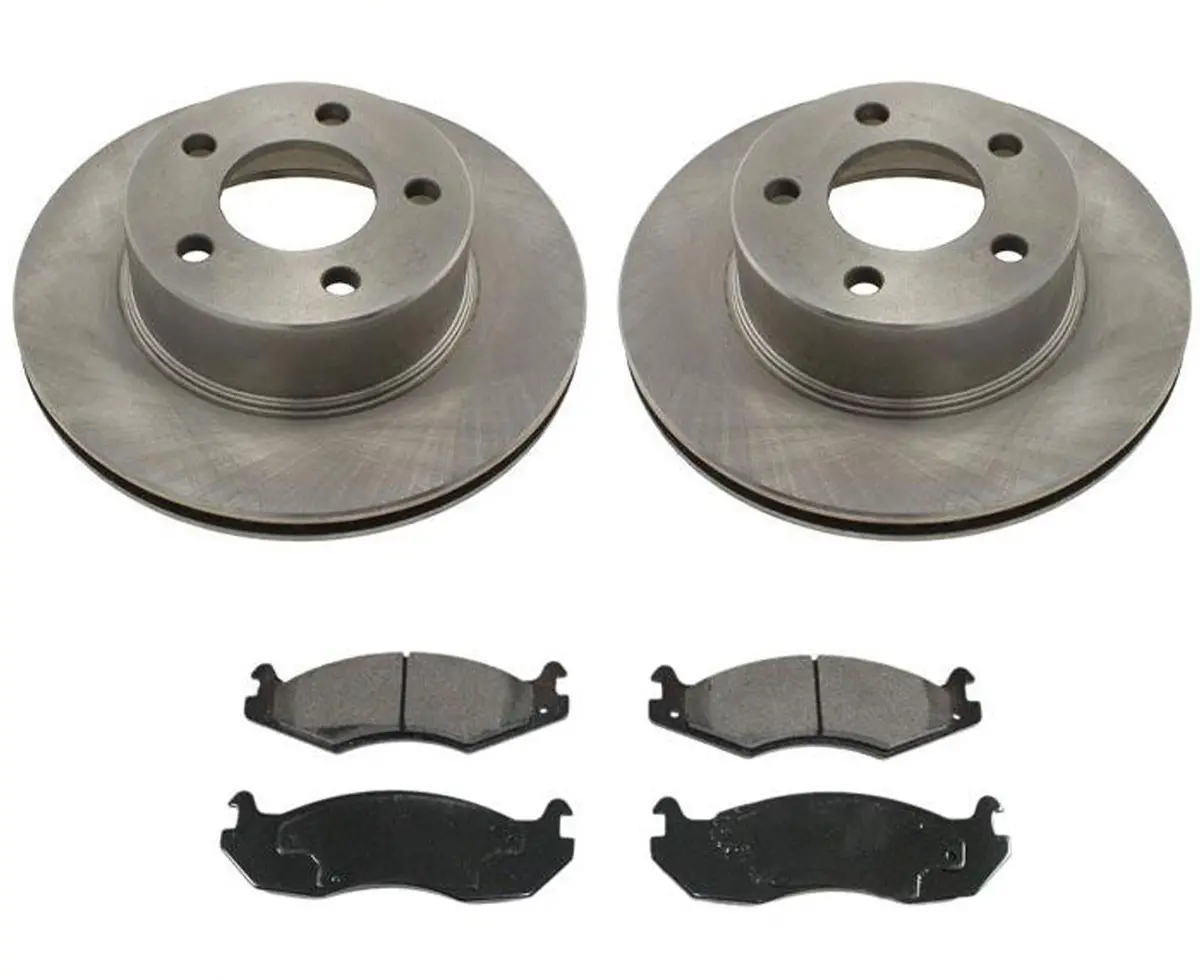 Front Brakes Disc Rotors Pads 3Pc Fits 84-89 Jeep Cherokee 4 Wheel Drive 1