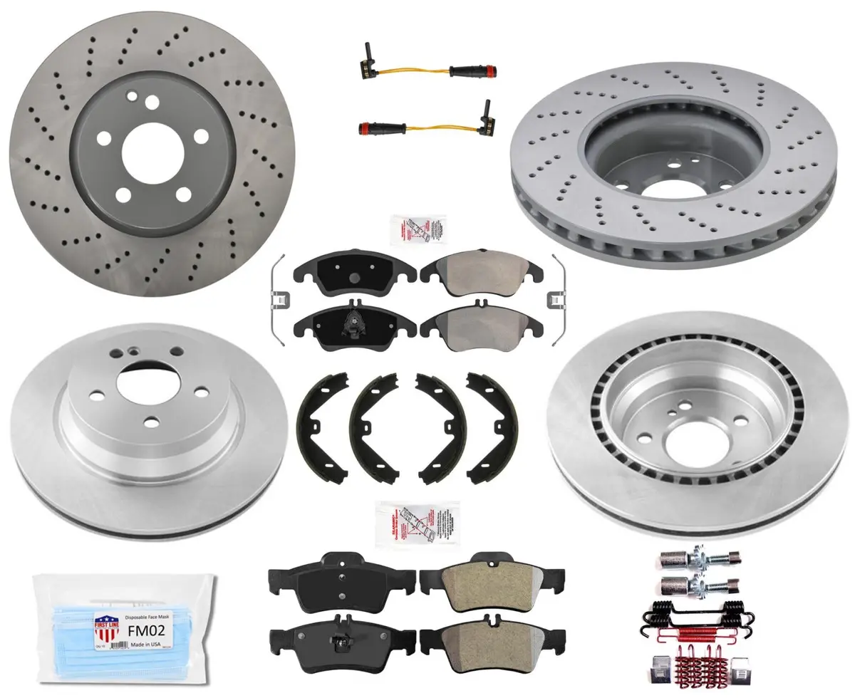 Front & Rear Brake Disc Rotors Pads For 10-16 Mercedes E350 With Sport Package 1