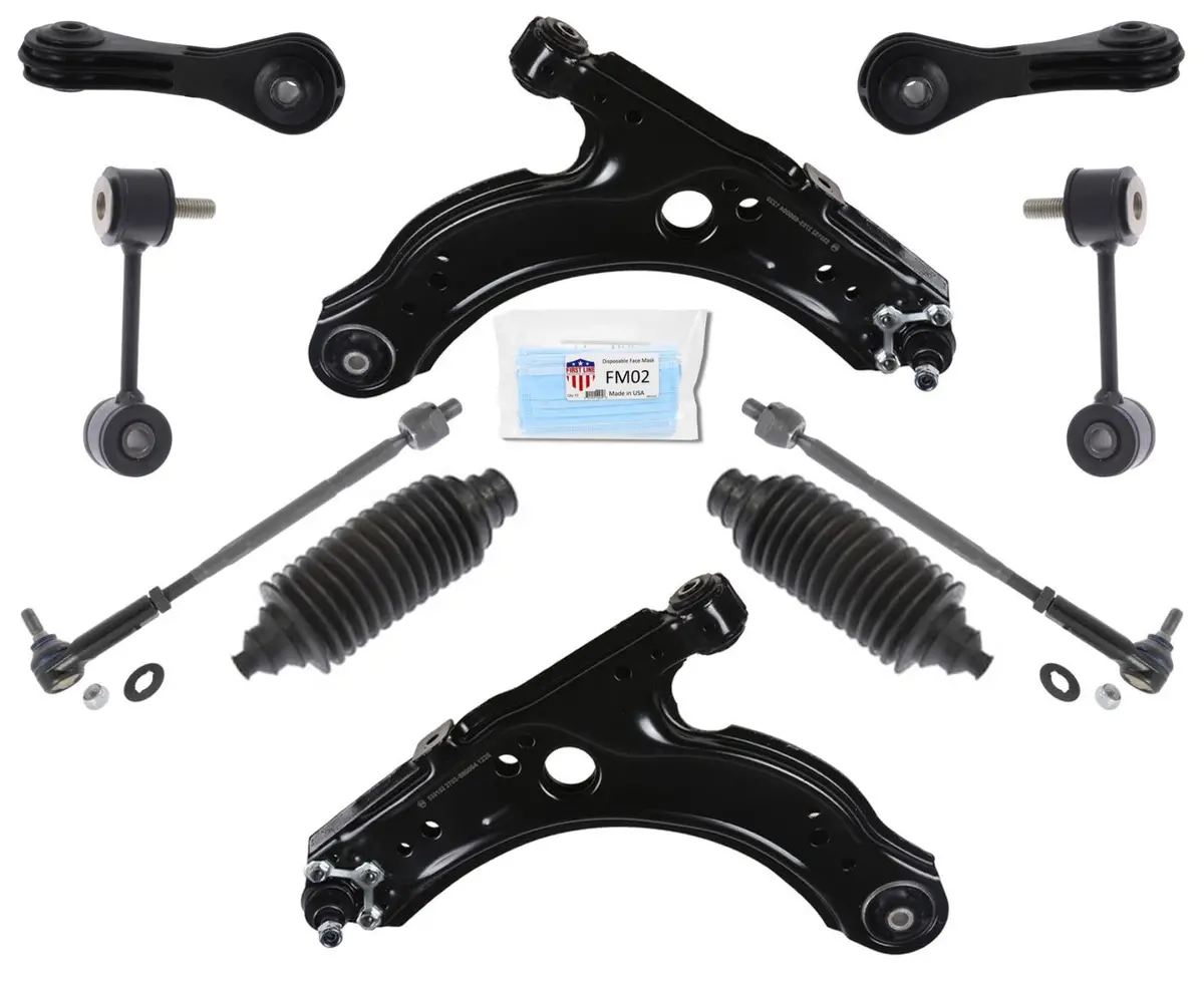 Lower Control Arms Tie Rods Sway Links Kit For Volkswagen Golf 2000 2002 2006 1
