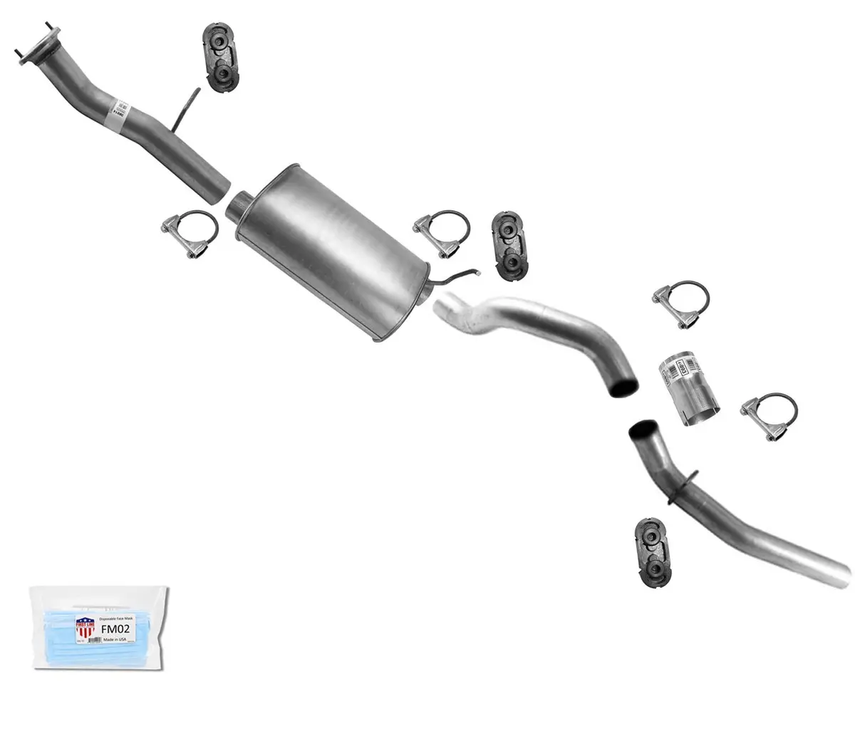 Exhaust Muffler Pipes For Silverado 2500Hd 6.0 2007-2010 With 133" Wheelbase 1
