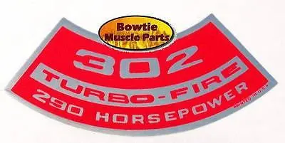 1967 68 1969 69 Camaro 302 290Hp Turbo-Fire Engine Decal Z28 Dz Mo 1