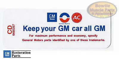 70 71 Camaro Chevelle Nova El Camino Air Cleaner Decal Keep Your Gm Car All Gm 1