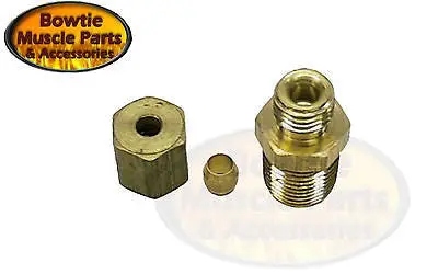 Nova Corvette Chevelle Camaro Console Gauge Oil Line Fitting With Crush Sleeve 1