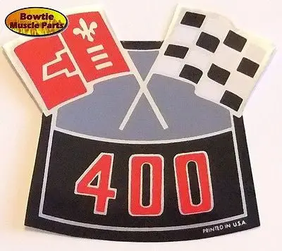 70 71 Big Block Chevy 400 Cross Flags Air Cleaner Decal 1