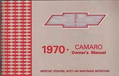 1970 70 Camaro Rs Ss Z28 Factory Owners Manual Owner's 1