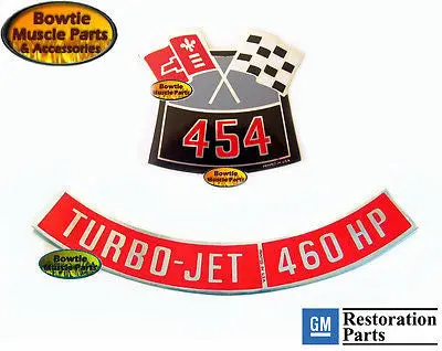 1970 70 Chevelle Corvette Nova Impala Ss 454 460 Hp Engine Decal Set Ls7 1