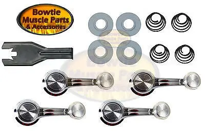 66 67 Chevelle Camaro Firebird Window Crank Cranks Handle Kit - Clear Knob 1