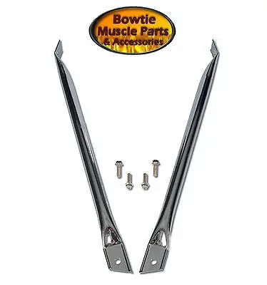 67 68 69 Camaro Firebird Chrome Radiator Fender Support Bars - Excellent Quality 1