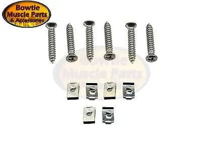 1969 Camaro Headlamp Bezel Mounting Screws Screw And U-Nut Set Headlight 1
