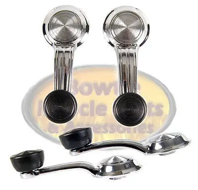 1969 69 Camaro Window Crank Handle Set Black Knobs - Oem Correct! 1