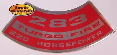 64 65 66 Chevy Ii Chevelle Nova Impala Caprice 283 Turbo-Fire 220Hp Engine Decal 1