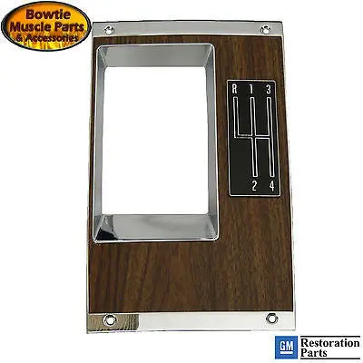 68 Camaro Shift Plate Correct Walnut Wood Manual Trans 4-Speed With Console 1