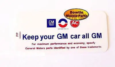 68 69 70 71 72 Camaro Chevelle Nova Air Cleaner Decal Keep Your Car All Gm 1