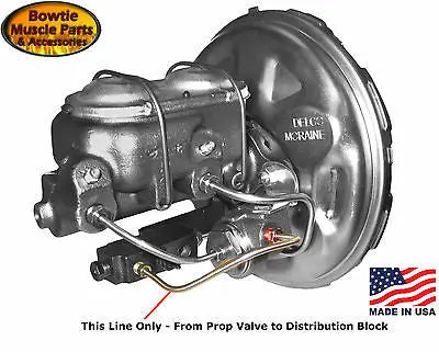 67 68 Camaro Firebird 68 Nova Factory Disc Brake Line - Prop Valve To Dist Block 1