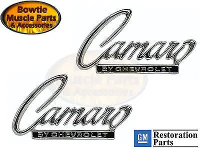 68 69 Camaro Header Trunk Deck Lid Emblem - Gm Licensed! Excellent Quality Pair! 1
