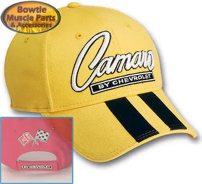 67 68 69 70 71 72 73 74 76 87 92 02 Camaro Ss Z28 Rally Stripe Cap Hat - Yellow 1