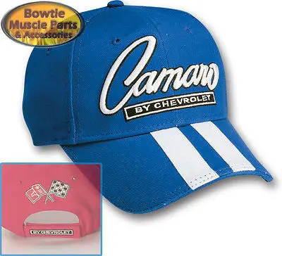 67 68 69 70 71 72 73 74 76 87 92 02 10 Camaro Ss Z28 Rally Stripe Cap Hat - Blue 1