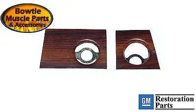 69 1969 Camaro Dash Rosewood Radio Woodgrain Backing Plate Pair Plates 1