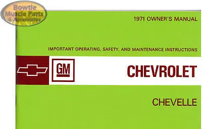 1971 71 Chevelle  El Camino Wagon Convertible Factory Owners Owner's Manual 1