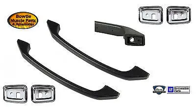 68 69 Camaro Firebird Deluxe Interior Door Grab Handle And Chrome Bezels 1