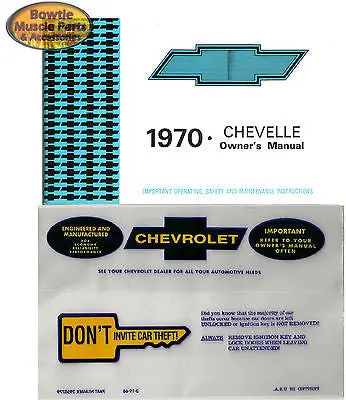 1970 70 Chevelle  El Camino Wagon Factory Owners Owner's Manual With Pouch Bag 1