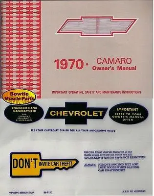 1970 70 Camaro Factory Owners Manual With Storage Bag 1