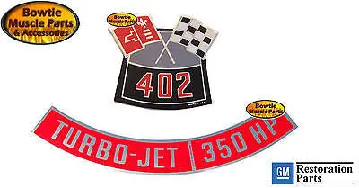 70 71 72 Chevelle El Camino Ss Impala Camaro 396 402 350Hp Engine Decal Set 1